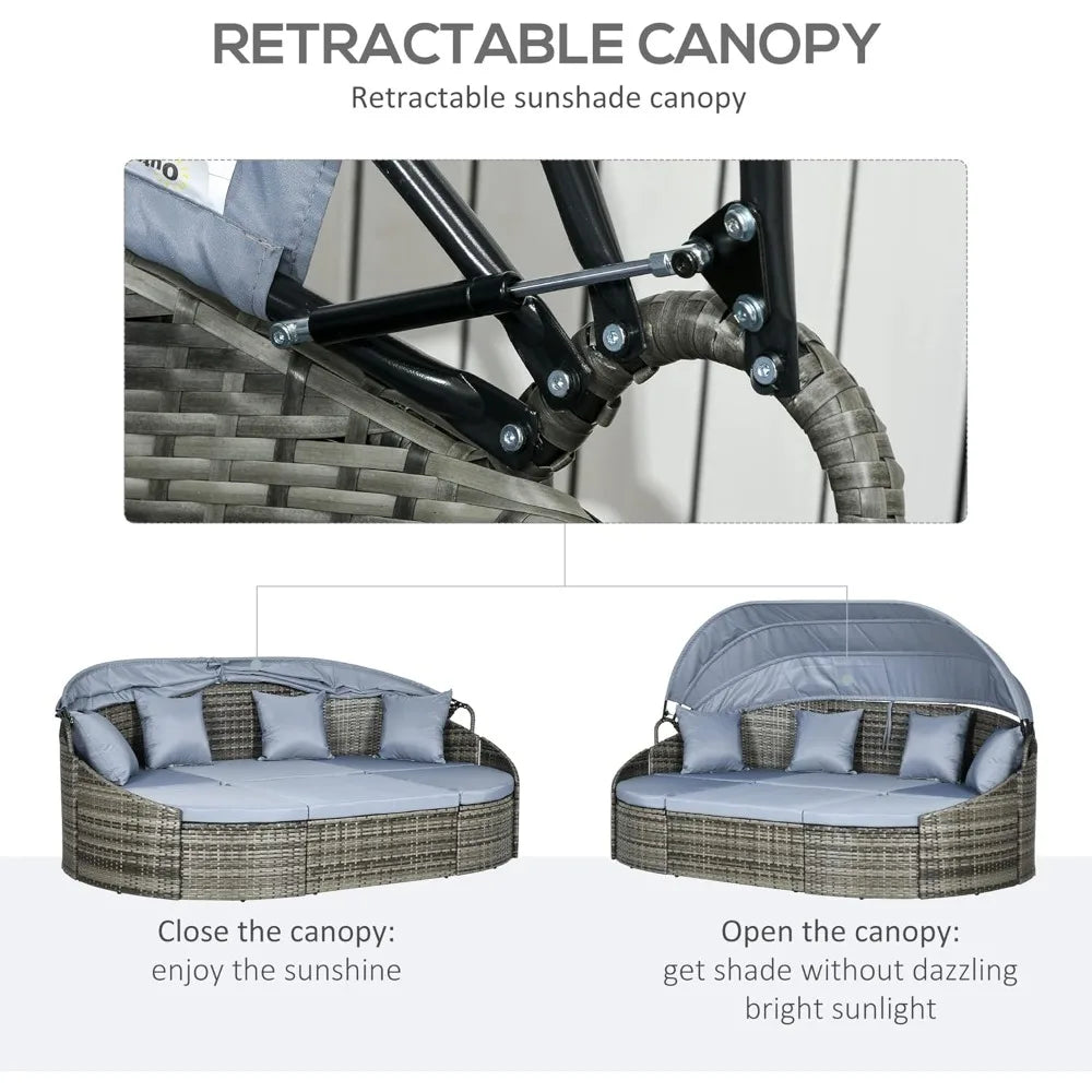Outdoor 5-Piece Patio Dining Set With Swivel Chairs