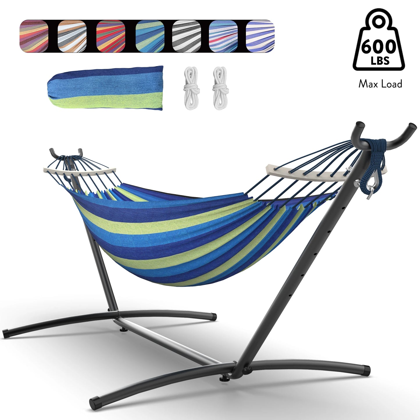 GYROOR Outdoor Adjustable Stand Hammock With 600lb Capacity