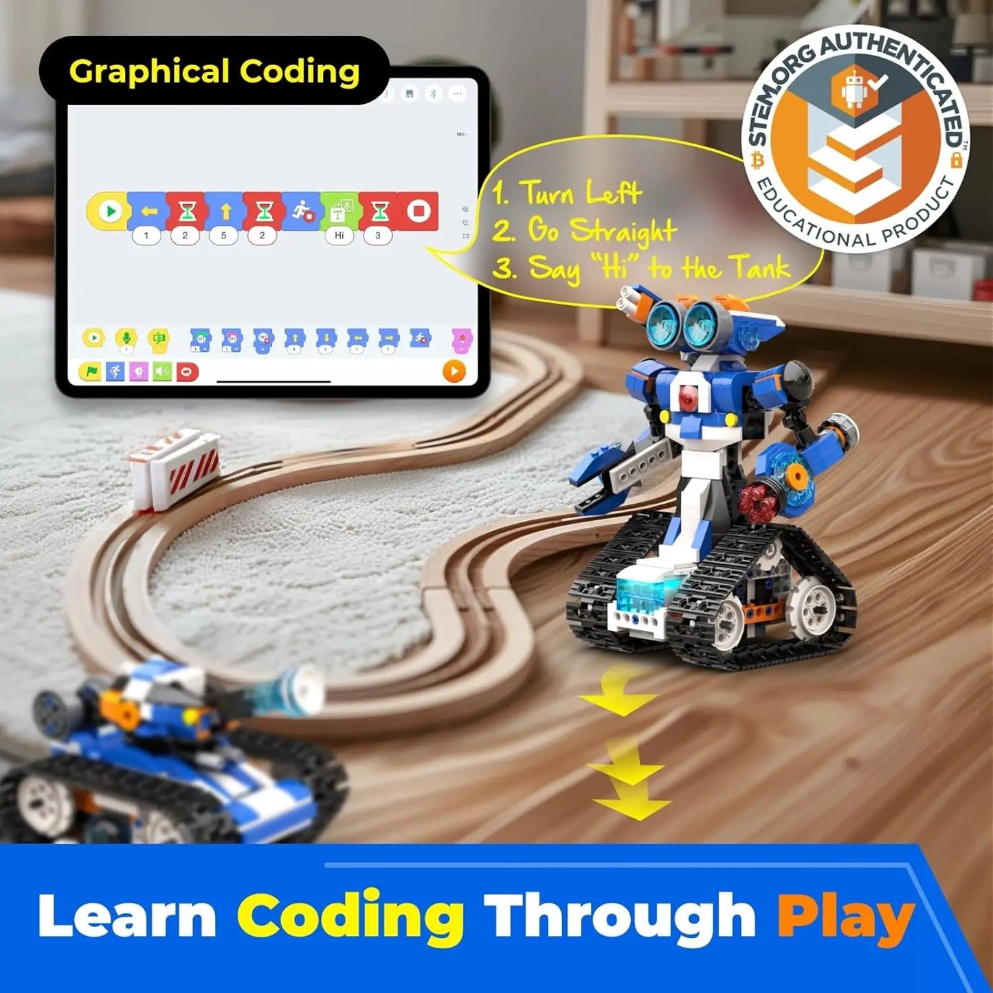 Apitor STEAM Robot Toy Six In One Building Kit Remote Control Coding