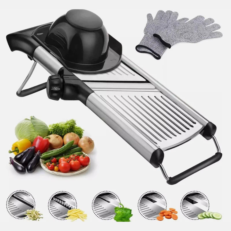 OMESER Adjustable Stainless Steel Vegetable Slicer Cutter For Potatoes TomatoesAndOtherVegetables