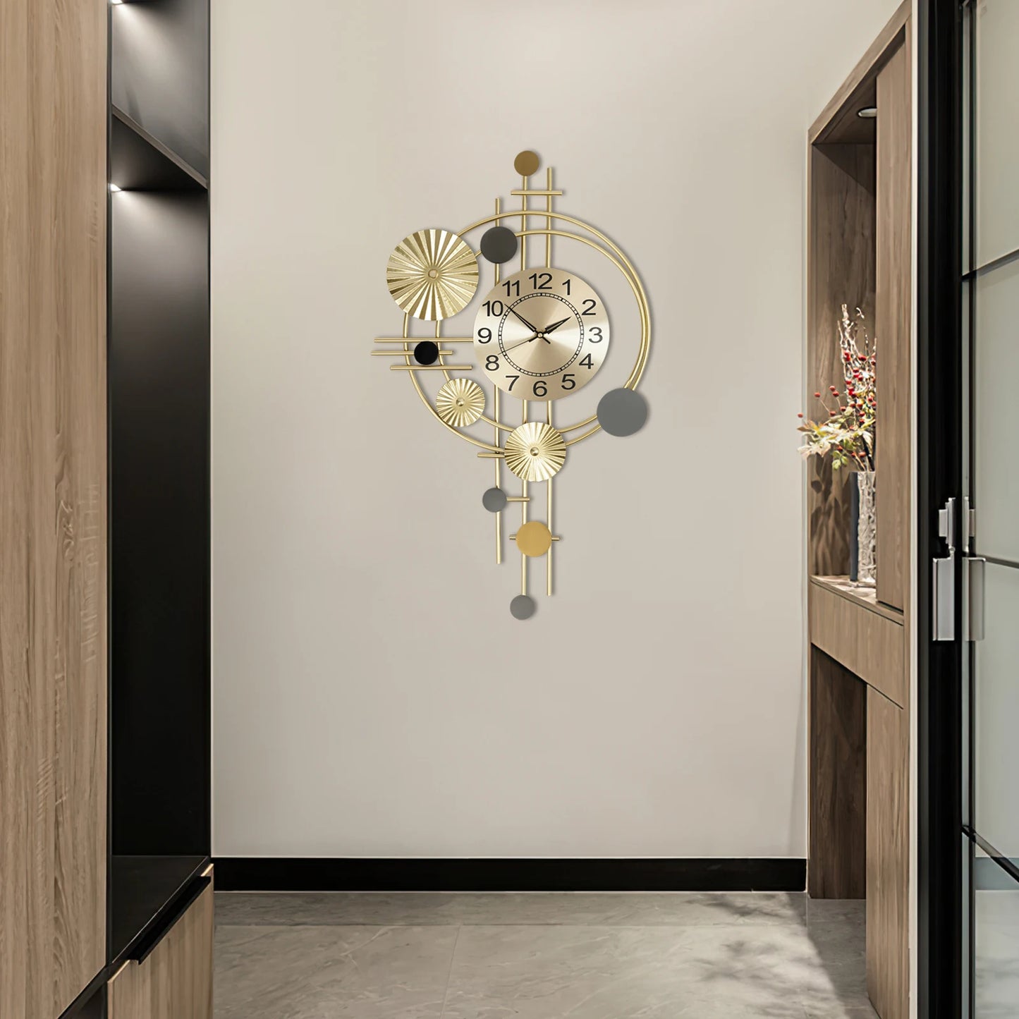Decorative Art Wall Clock Silent Non-Ticking For Indoor Use