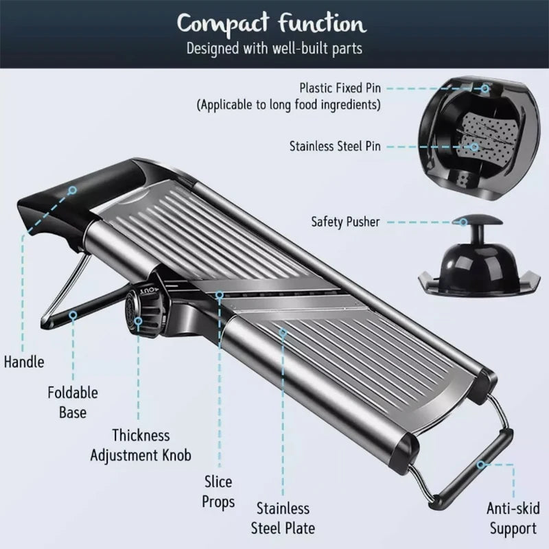 OMESER Adjustable Stainless Steel Vegetable Slicer Cutter For Potatoes TomatoesAndOtherVegetables