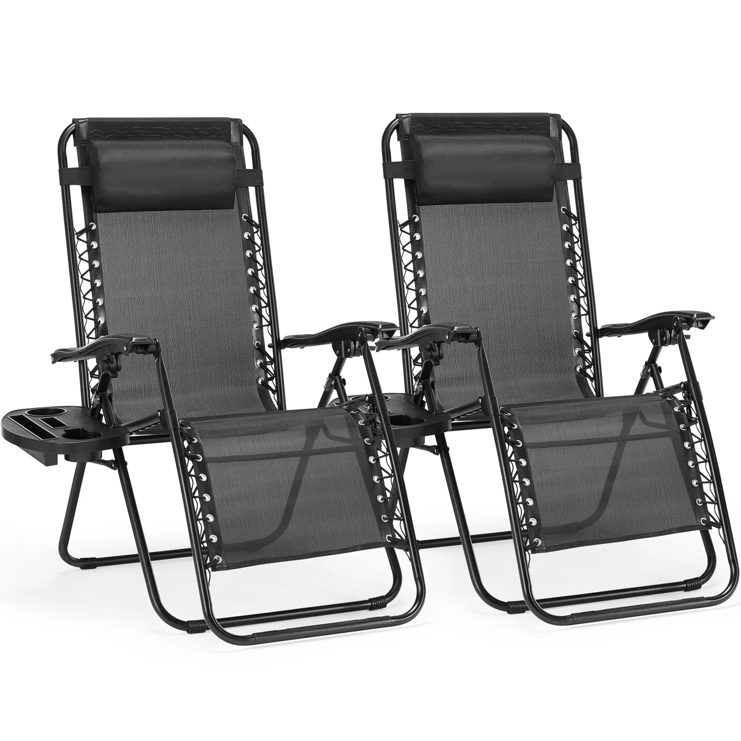 JHK Zero Gravity Recliner Set Of 2 With Cup Holders