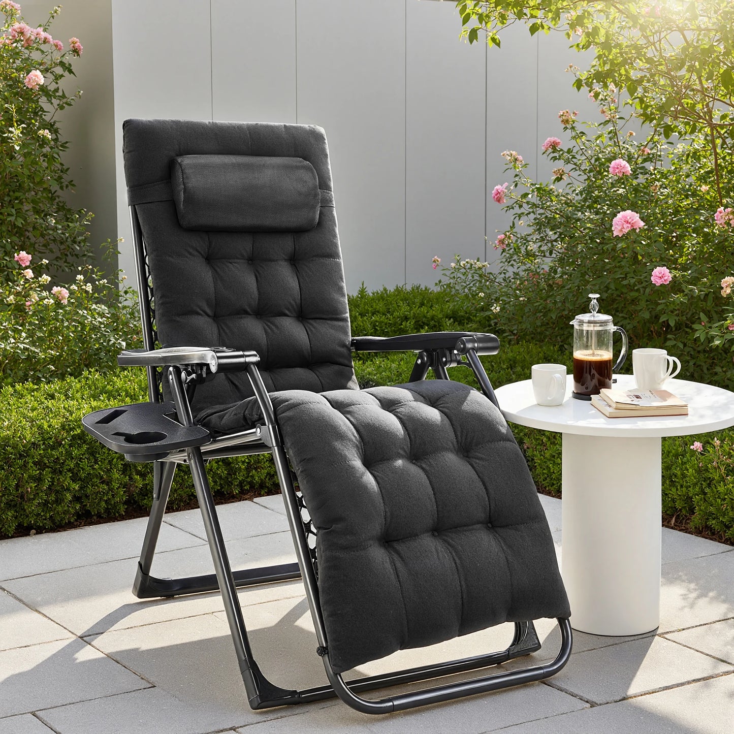 JHK Zero Gravity Recliner Set Of 2 With Cup Holders