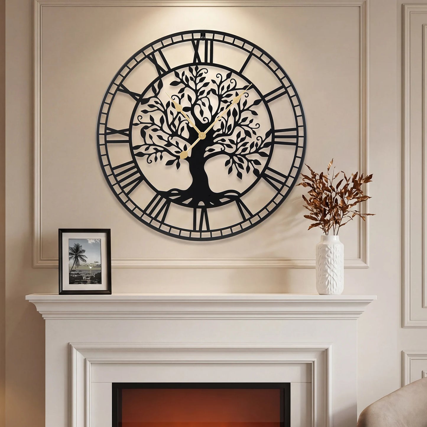 HOMASIS Tree of Life Metal Wall Clock