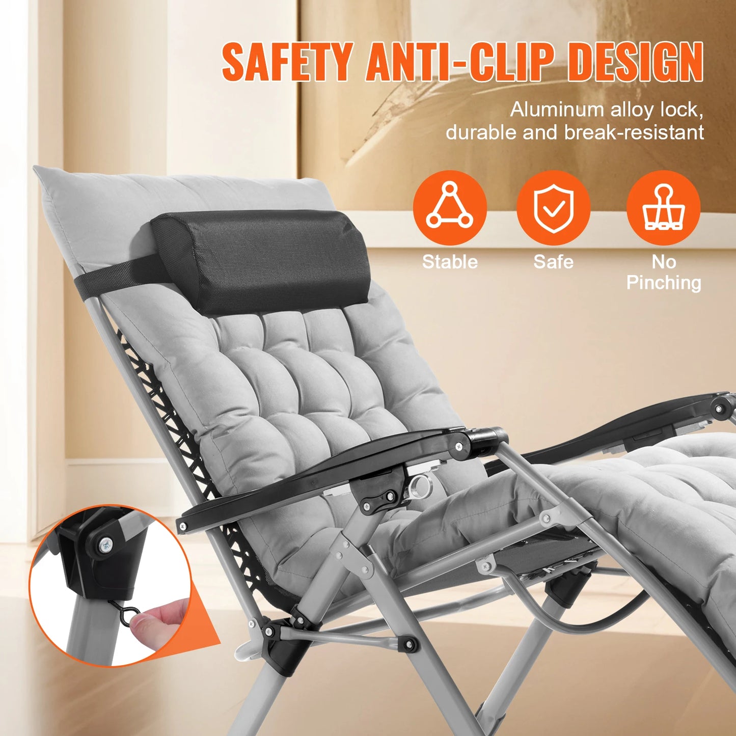 SucceBuy Zero Gravity Chair Lounge Recliner With Cup Holder Footrest