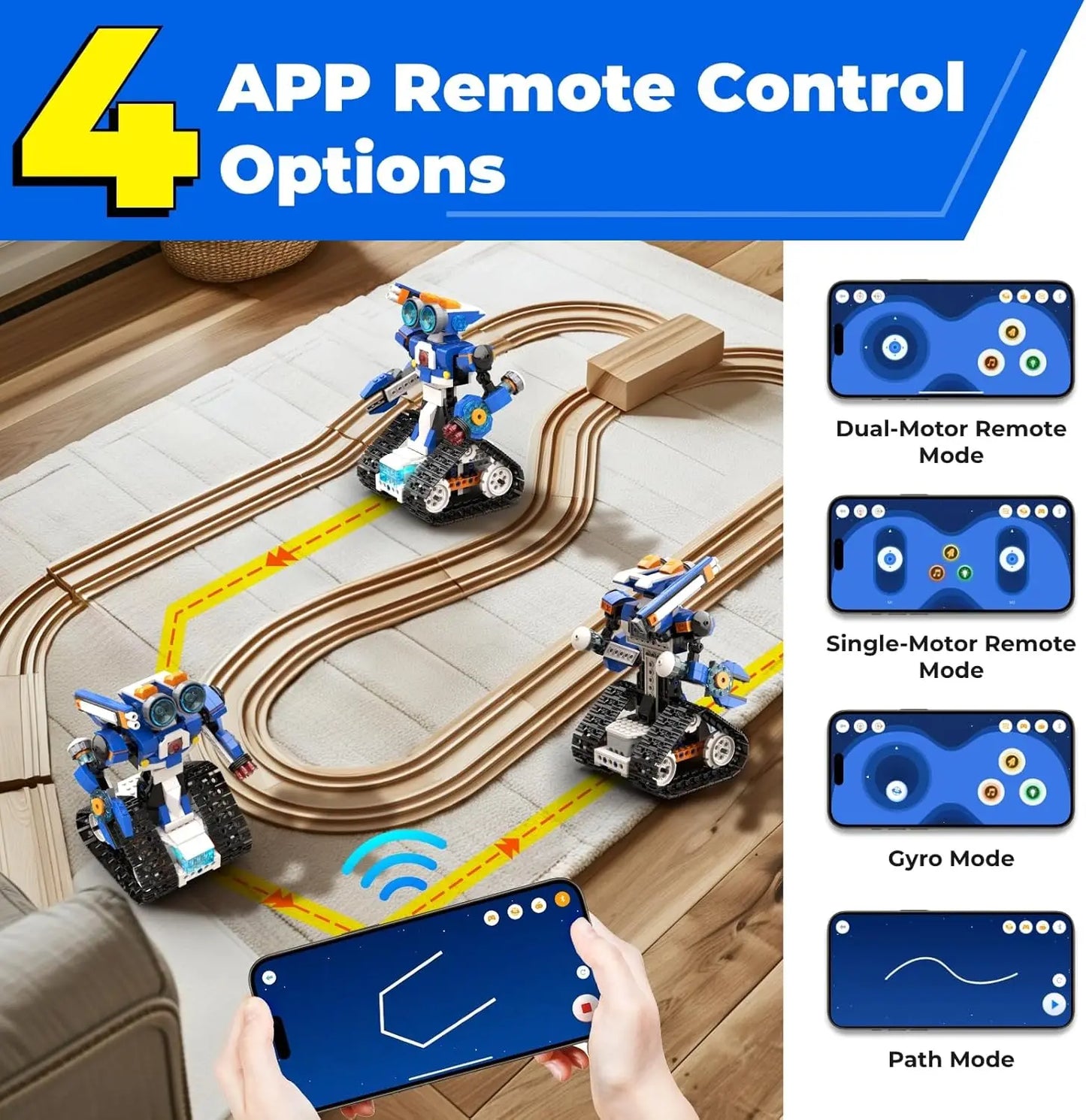 Apitor STEAM Robot Toy Six In One Building Kit Remote Control Coding