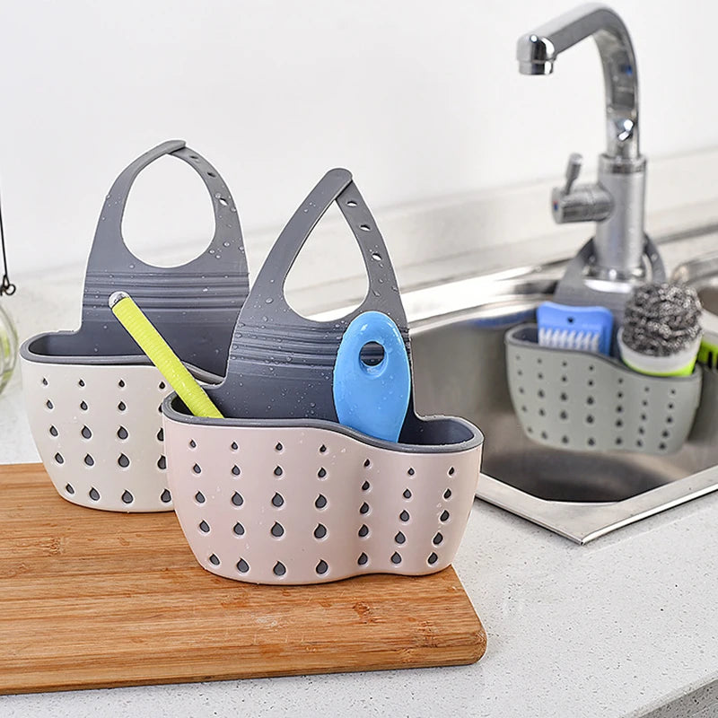 Sink Drain Basket For Kitchen Sponge Holder And Storage Rack