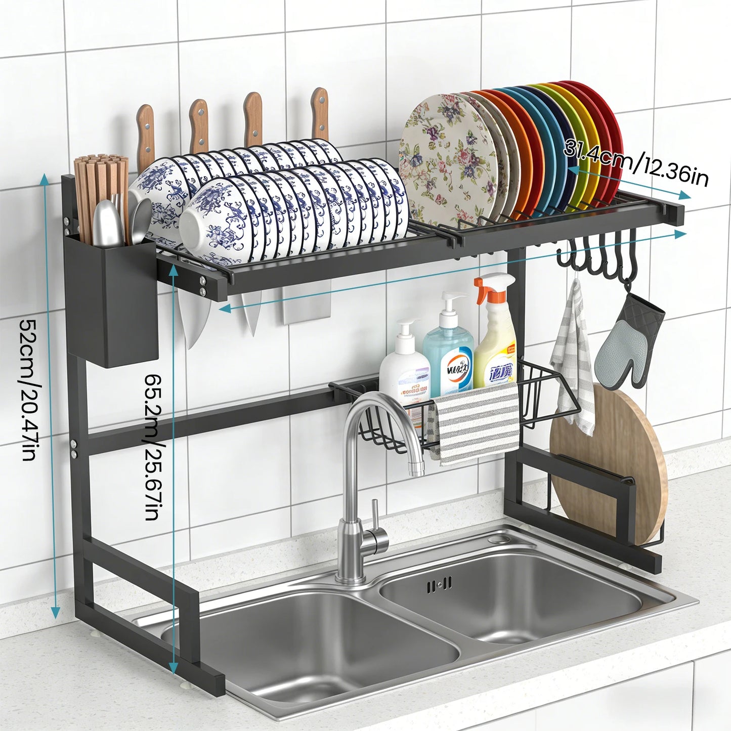 Stainless Steel Built-In Sink Dish Drainer With Snap-On Design