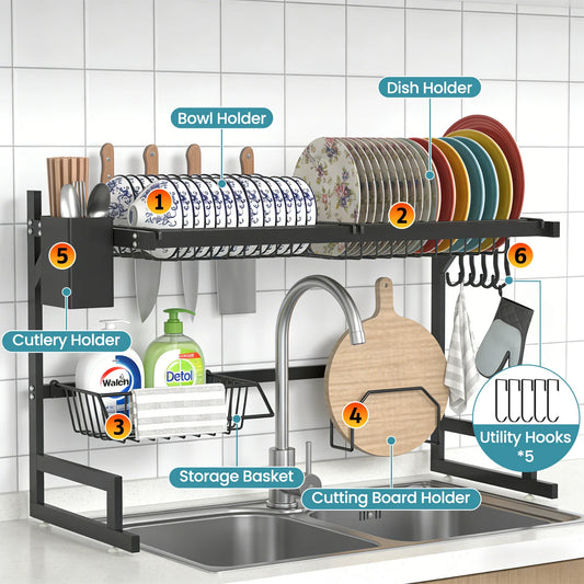 Stainless Steel Built-In Sink Dish Drainer With Snap-On Design