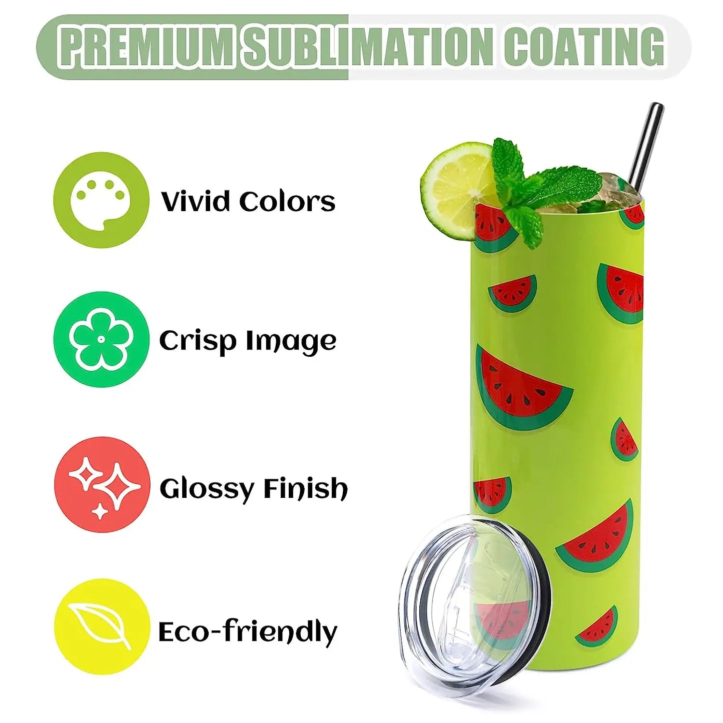 HTVRONT 8 Pack Sublimation Tumbler Blanks Skinny Straight