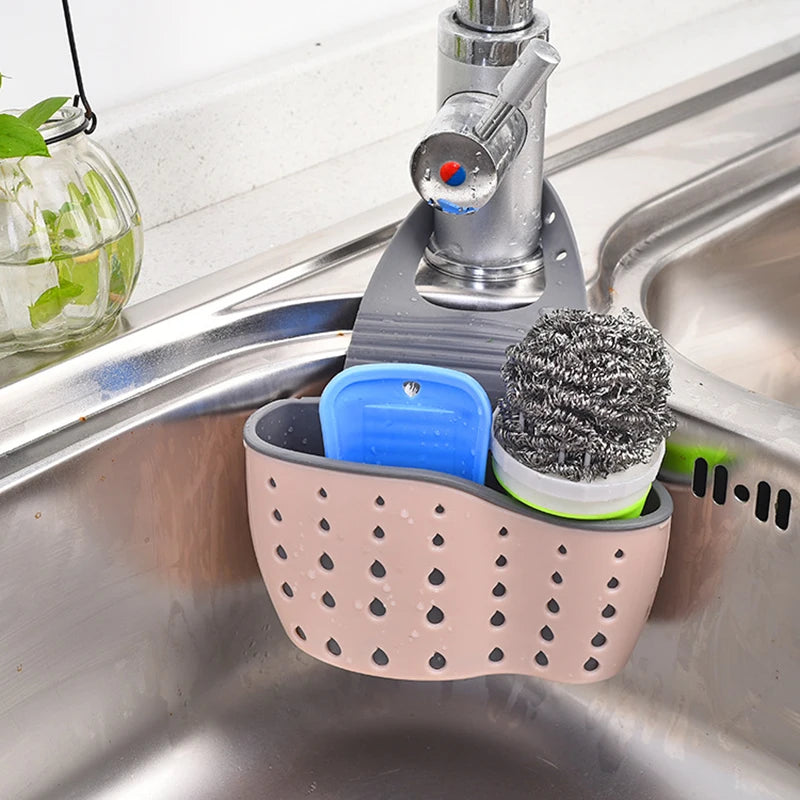 Sink Drain Basket For Kitchen Sponge Holder And Storage Rack