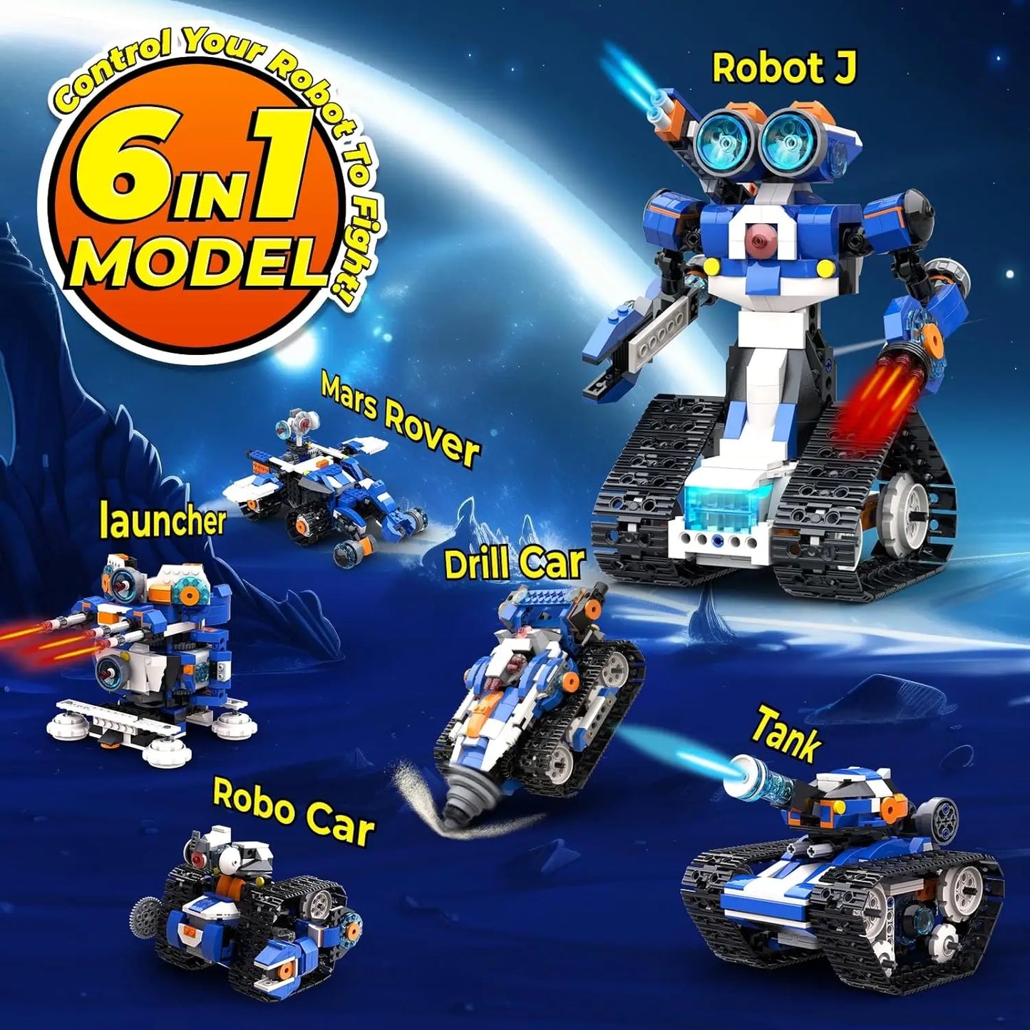 Apitor STEAM Robot Toy Six In One Building Kit Remote Control Coding