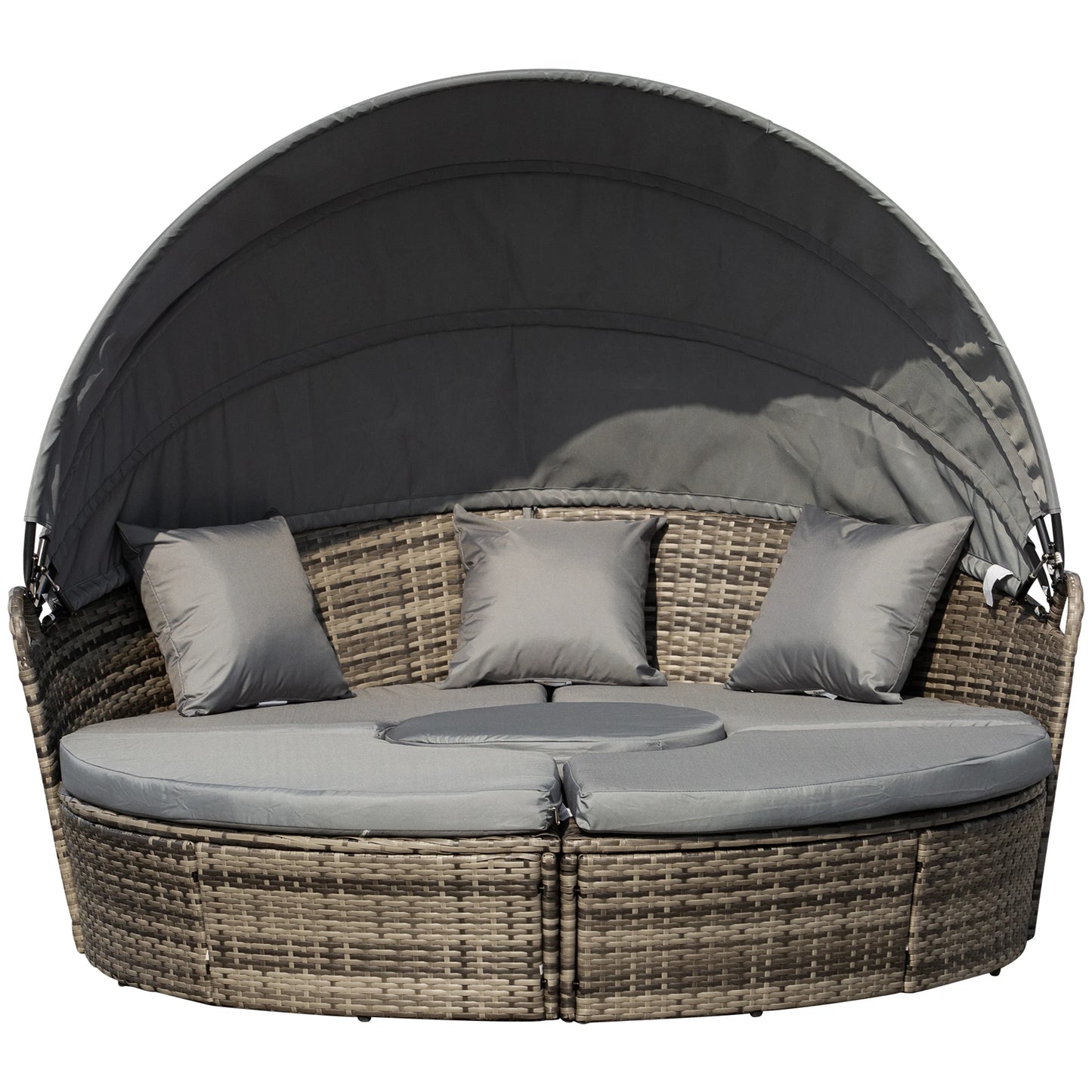 Outsunny Outdoor Convertible Daybed 4-Piece Furniture Set