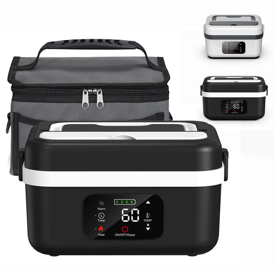 Stainless Steel Wireless Heated Lunch Box 60W 8000mAh Battery