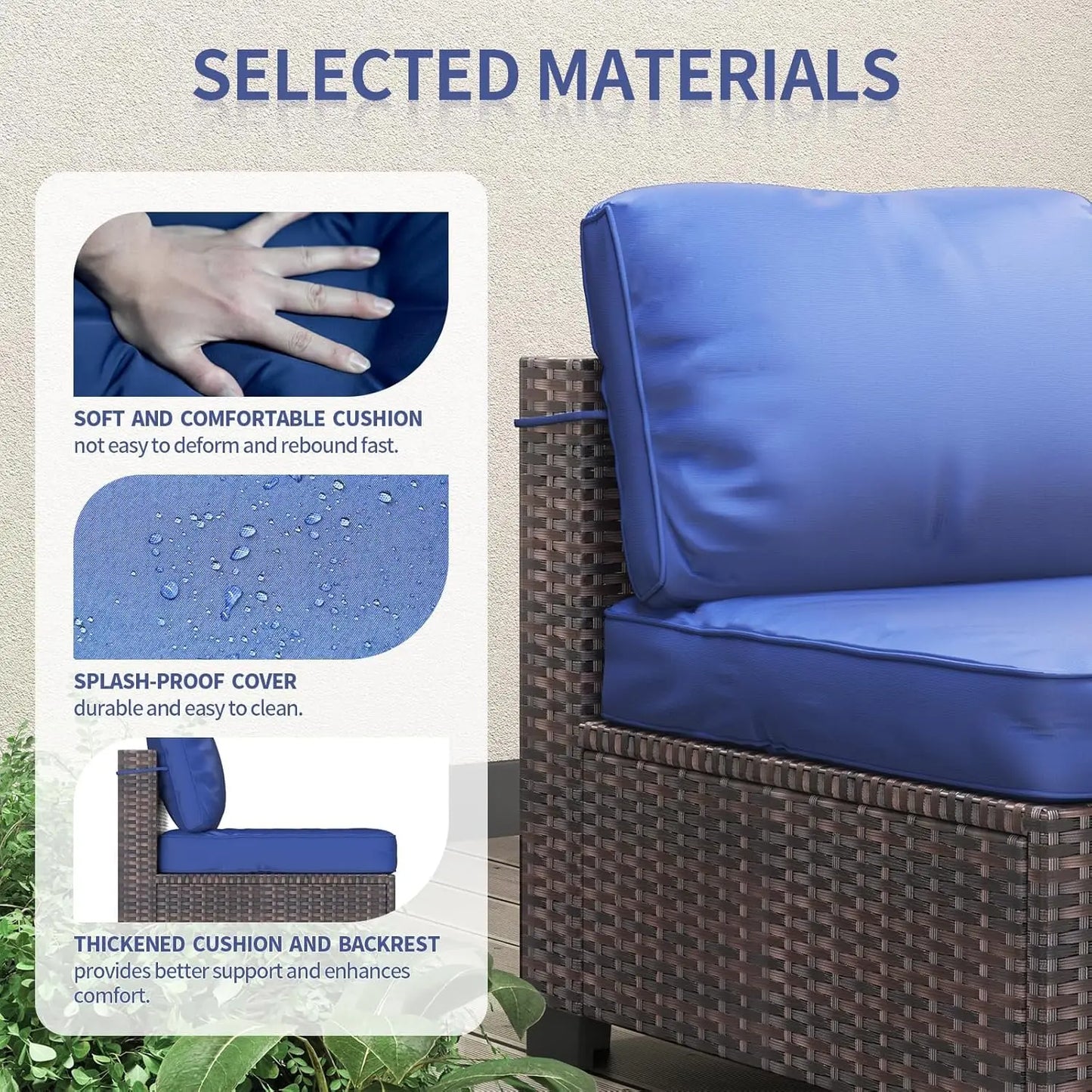 HobbyLane Modular Outdoor Furniture Set PE Rattan Wicker Garden