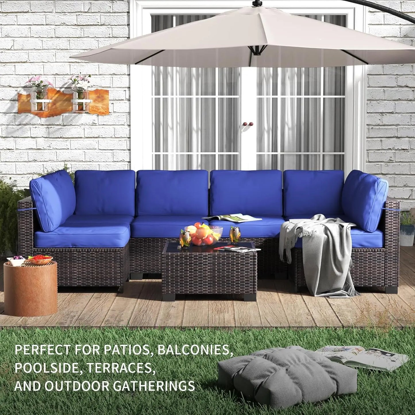 HobbyLane Modular Outdoor Furniture Set PE Rattan Wicker Garden