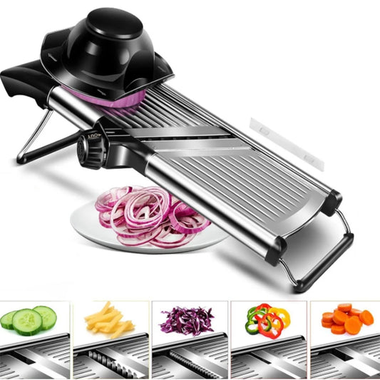 OMESER Adjustable Stainless Steel Vegetable Slicer Cutter For Potatoes TomatoesAndOtherVegetables