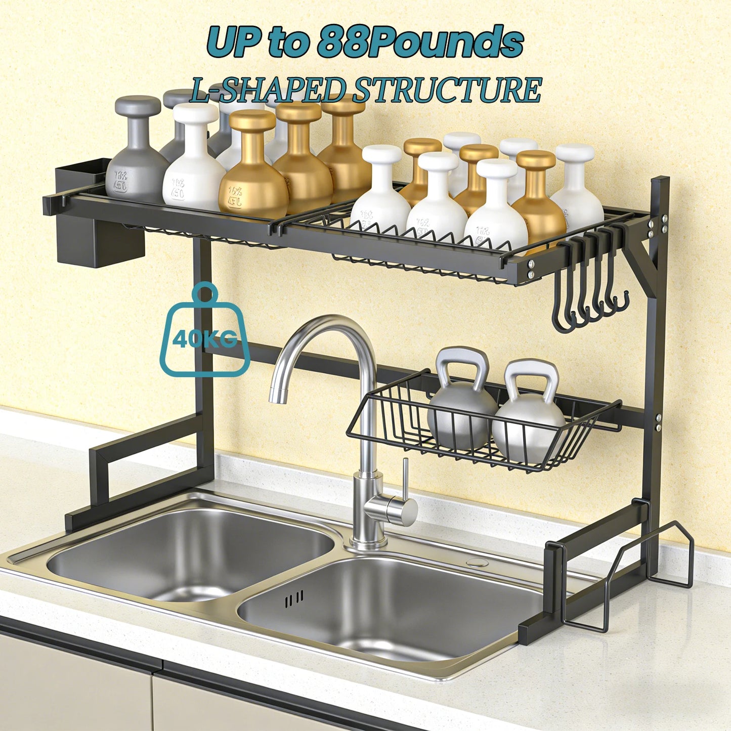 Stainless Steel Built-In Sink Dish Drainer With Snap-On Design