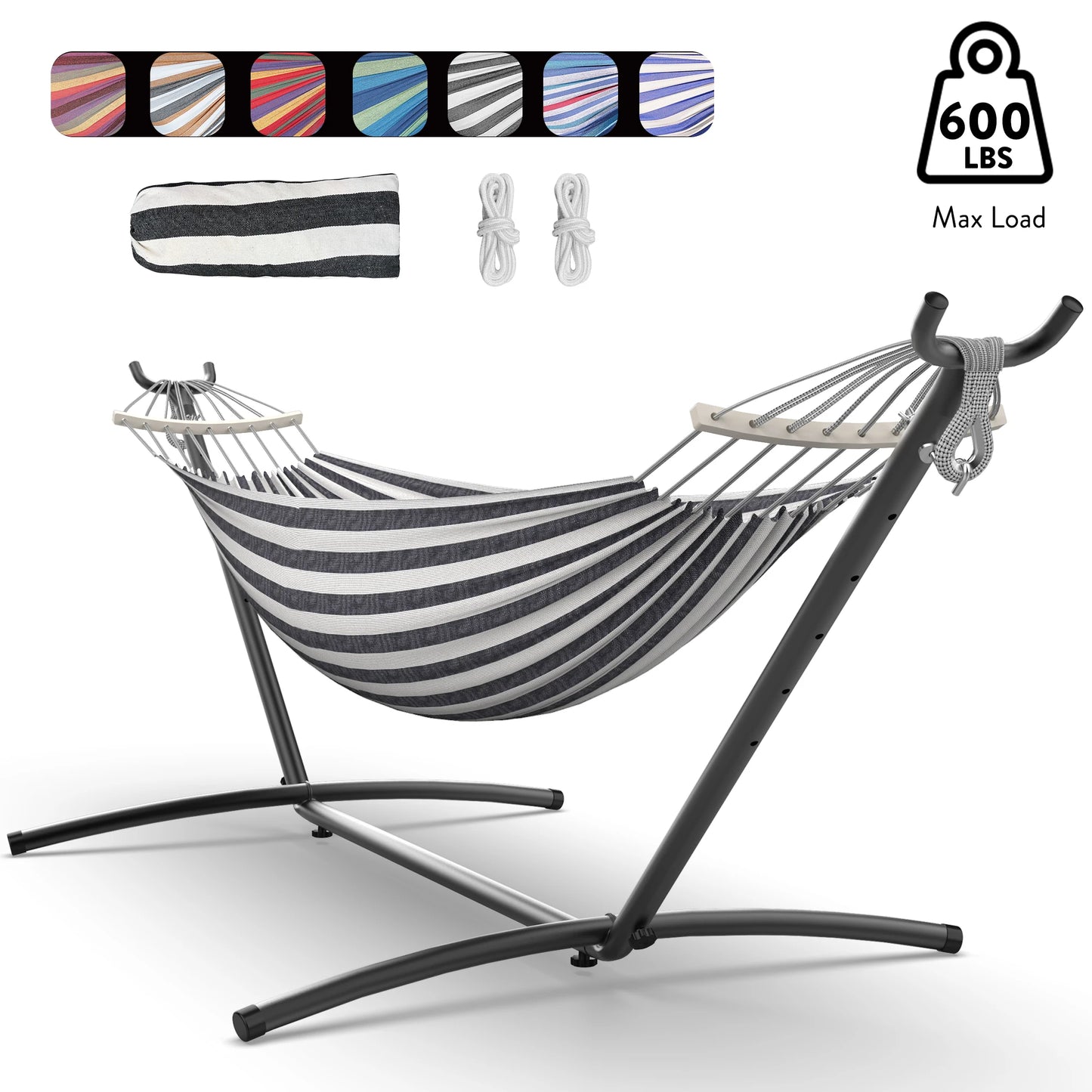GYROOR Outdoor Adjustable Stand Hammock With 600lb Capacity