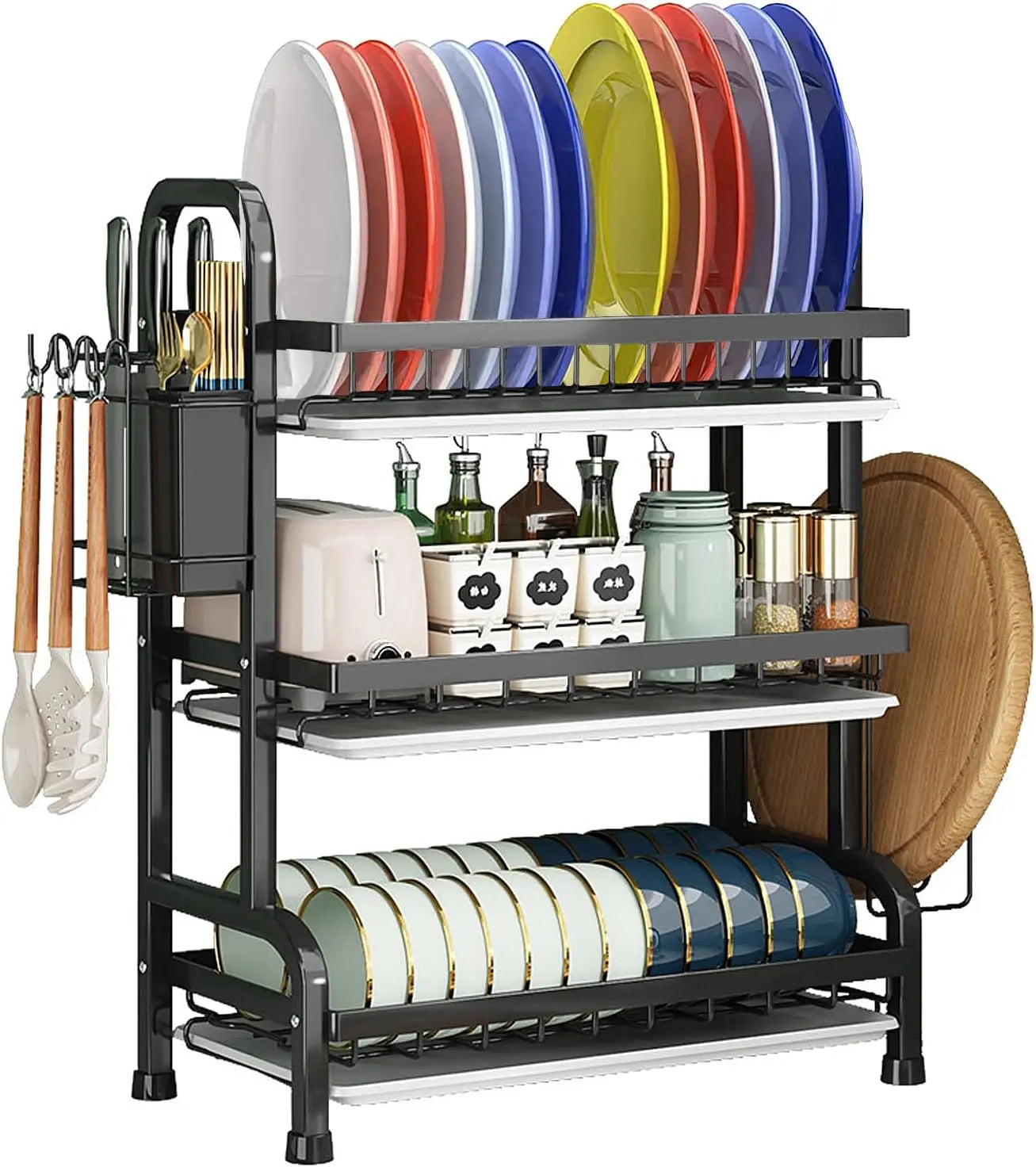 Three-Tier Space-Saving Kitchen Countertop Dish Rack