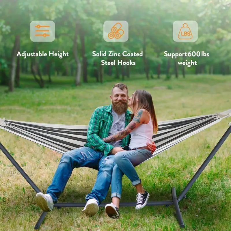 GYROOR Outdoor Adjustable Stand Hammock With 600lb Capacity